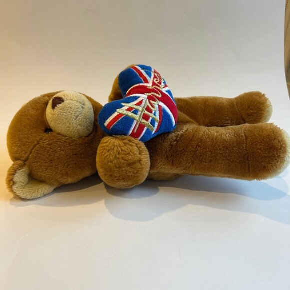 Harrods London Souvenir Teddy Bear Heart Union Jack Plush Stuffed 14" - Picture 4 of 4